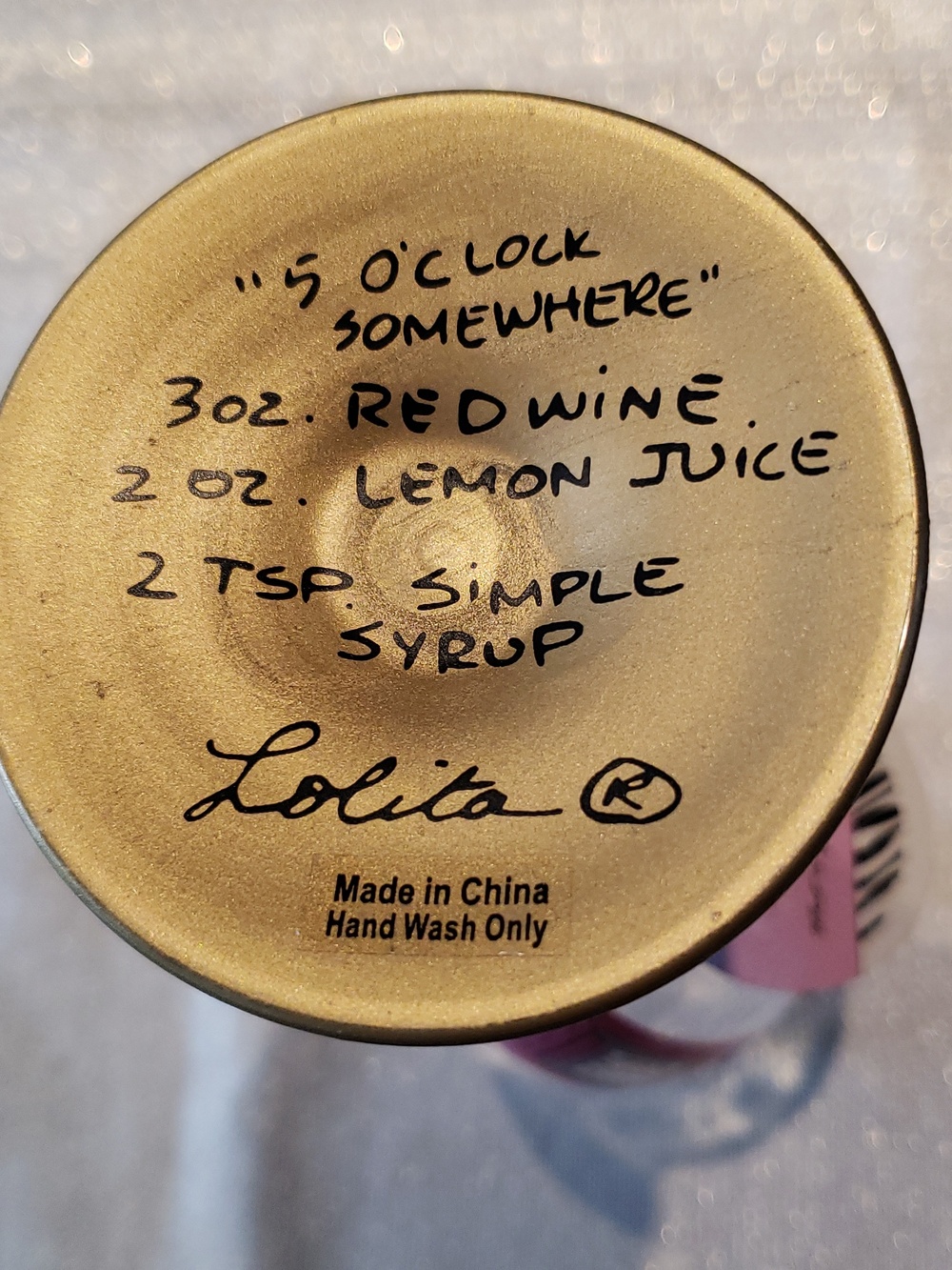 NIB Lolita Love My Wine It's 5 O'clock Somewhere Wine Glass Party Collectibles - Picture 4 of 10